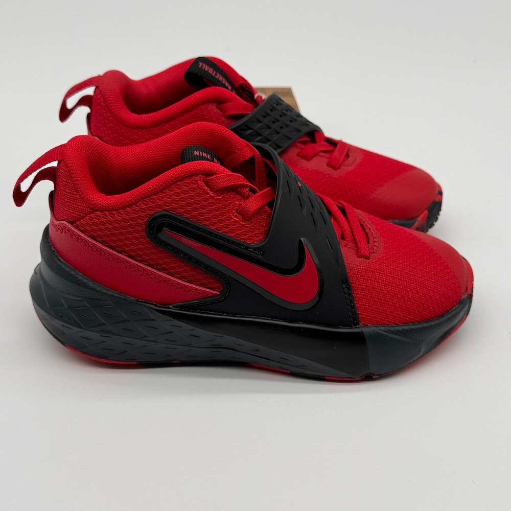 Nike Team Hustle D 10 Shoes Kids Size 11C Red Black Basketball CW6736-600